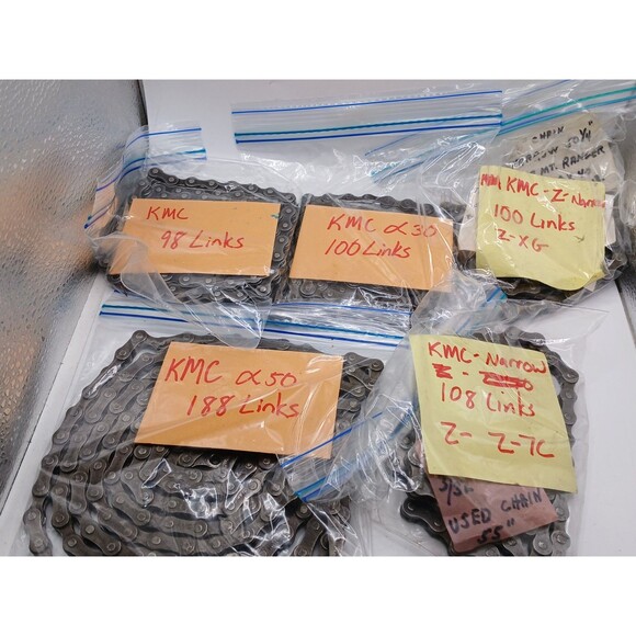 Lot Of 5 Vintage KMC Bike Chains /Chain Links Some Master Links Included Lot #2 - Picture 1 of 16